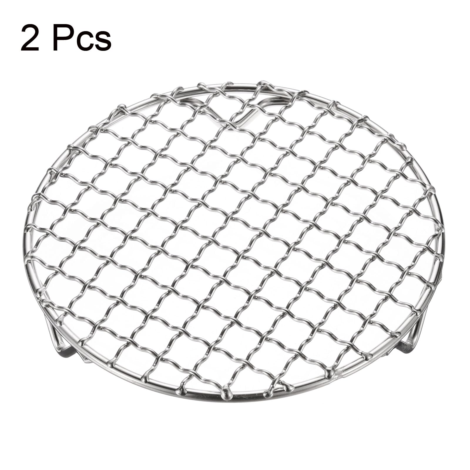 Ruecab 1092 Griglia Rotonda per Il Barbecue, in Acciaio Inox, Manico in Legno Argento, Dimensioni: 2,5 x 38 x 67 cm | Leroy Merlin