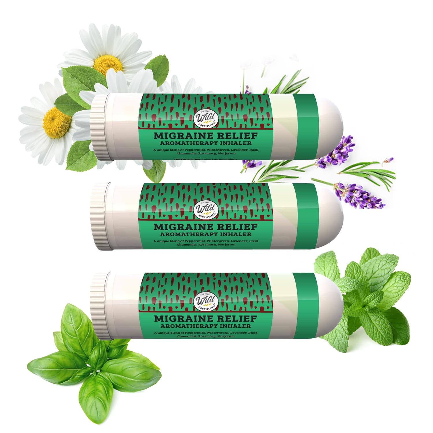 Amazon.com: Wild Essentials 3 Pack of Migraine Relief Aromatherapy