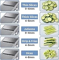 Vista 8 de Vegetable Chopper with Adjustable Thickness - Safe Mandoline Food Slicer for Kitchen, Multifunctional Veggie Chopper Vegetable Cutter Slicer Dicer