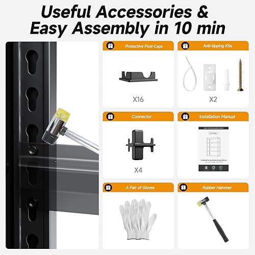 Miniatura 8 de Estantes de almacenamiento de 5 niveles, 60 pulgadas de ancho x 24 pulgadas de profundidad x 72 pulgadas de alto, estantes de almacenamiento de 3000