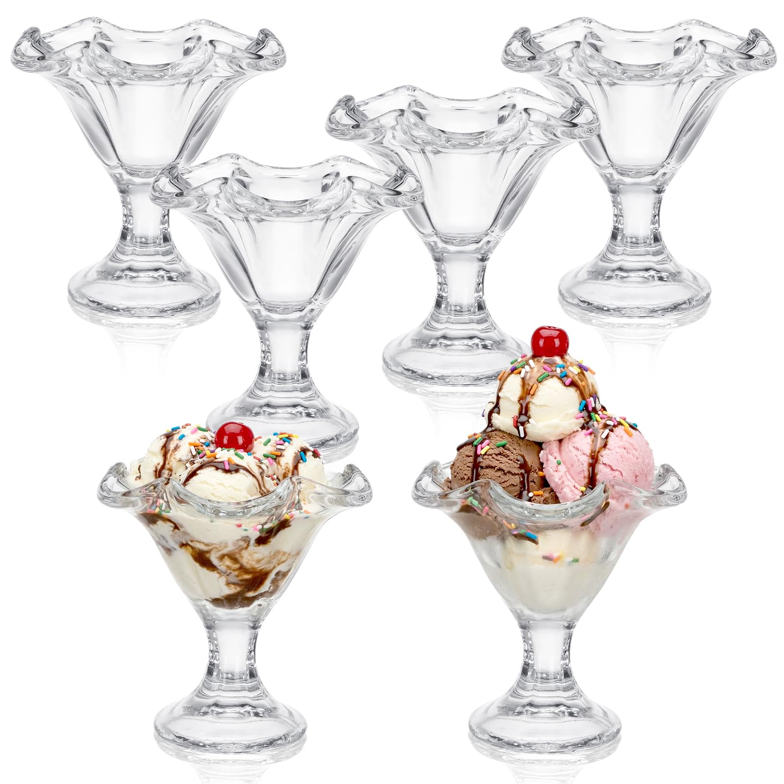 Photo 1 of Willinglong 6 Pcs 8oz Glass Sundae Bowls