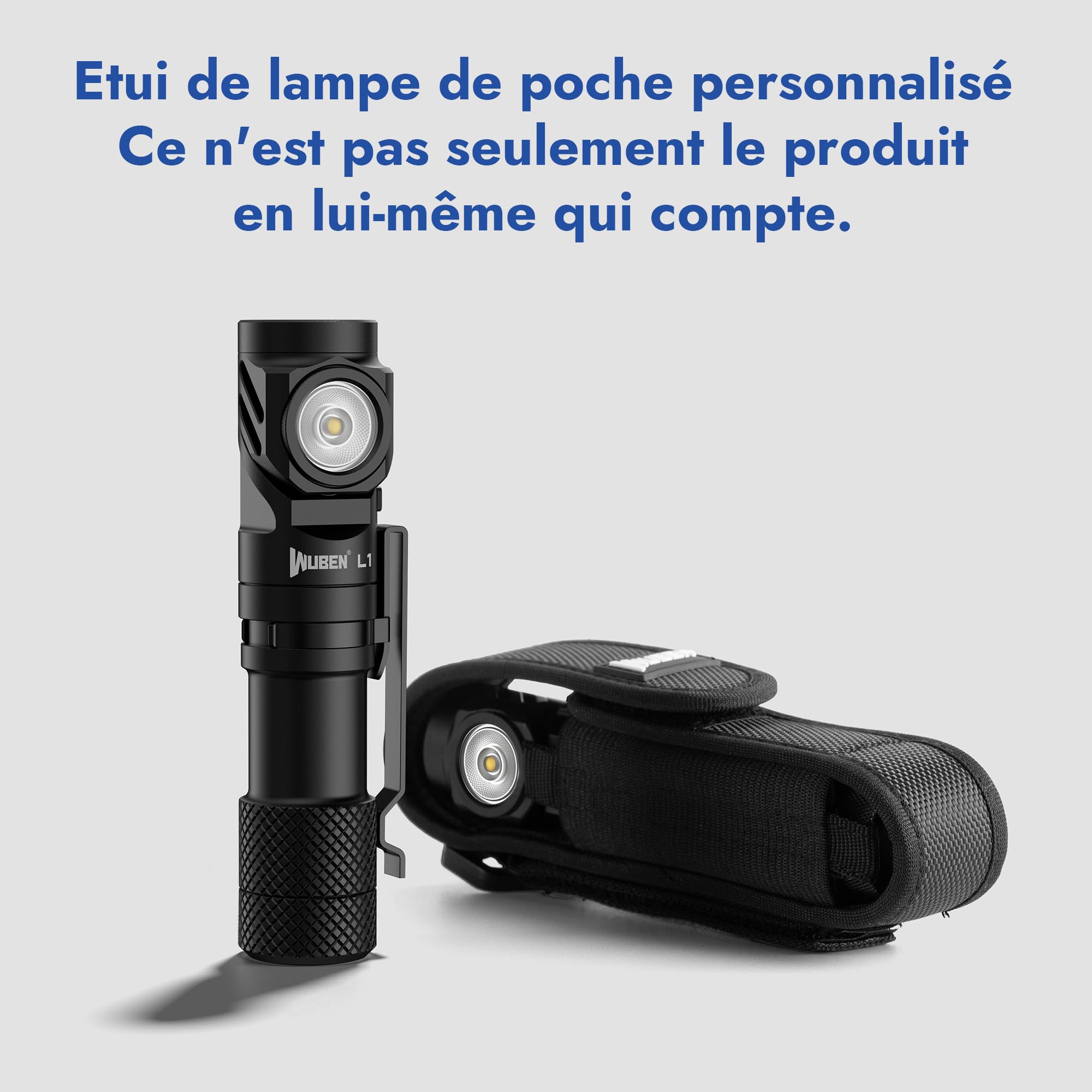 WUBEN L1 Lampe LED Ultra Puissante, 2000 Lumens Lampe de Poche, Double Source de Lumière Rechargeable USB, IP68 Étanche Tactique Torches, 6 Modes Flashlight pour Camping Randonnée Urgence (P9)
