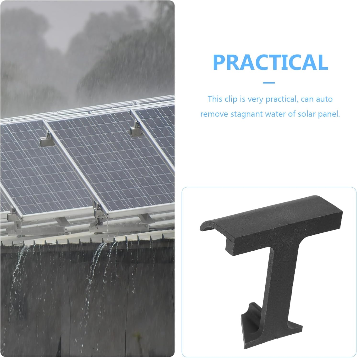 VILLCASE 50 Pcs Photovoltaic Panel Drainage Buckle Photovoltaic Panels Water Clip Panel Water Drained Clip Solar Panel Water Clip Solar Panel Water Drainage Clips Solar Panel Water Clamp