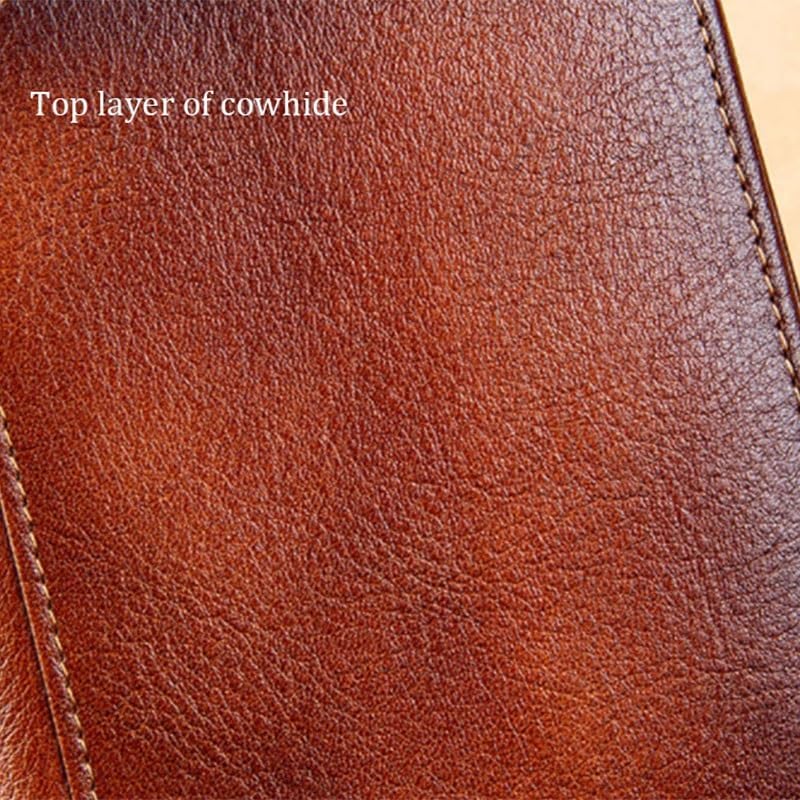 Top Layer of Cowhide Business Casual Money Clip Men's Short Wallet(Gray blue) image 3