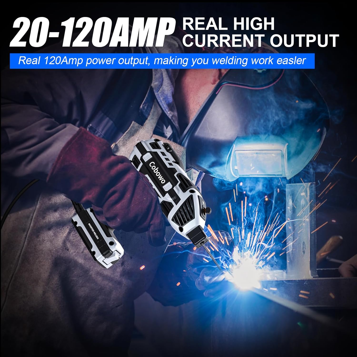 Portable Electric Welding Machine, Upgraded 110V ARC Welder, 20-120A, IGBT Inverter, 6 Variable Currents, Welding Tool for 3/32"-1/8" Rod. Perfect Gift for DIY, Repairs, Metal Fabrication, Automotive
