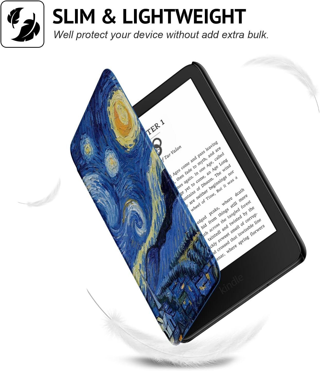 Ayotu Slim Case for 6" All-New Kindle (11th Generation 2022 Release), Colorful PU Leather Smart Cover with Auto Wake/Sleep, ONLY Fit 6 inch Basic Kindle 2022 Release, Starry Night