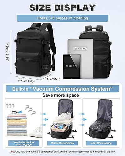 Miniatura 4 de winspansy Mochila de viaje para mujer y hombre, A11-gris (juego de 2 piezas), Grande