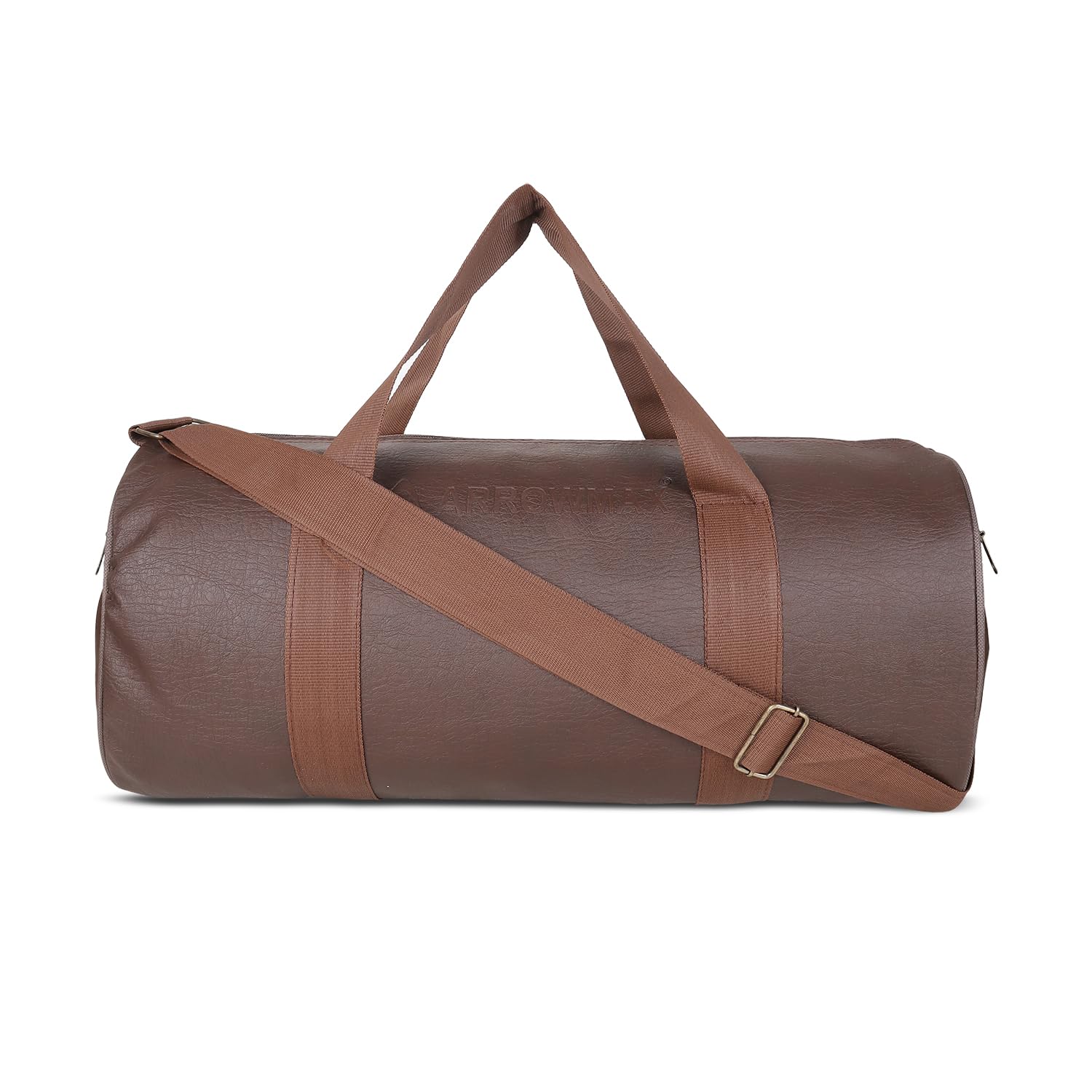 arrowmax Textured Leatherette Stylish & Spacious Weekender Duffle Bag for Travel for Men and Women (Brown)-picture-21