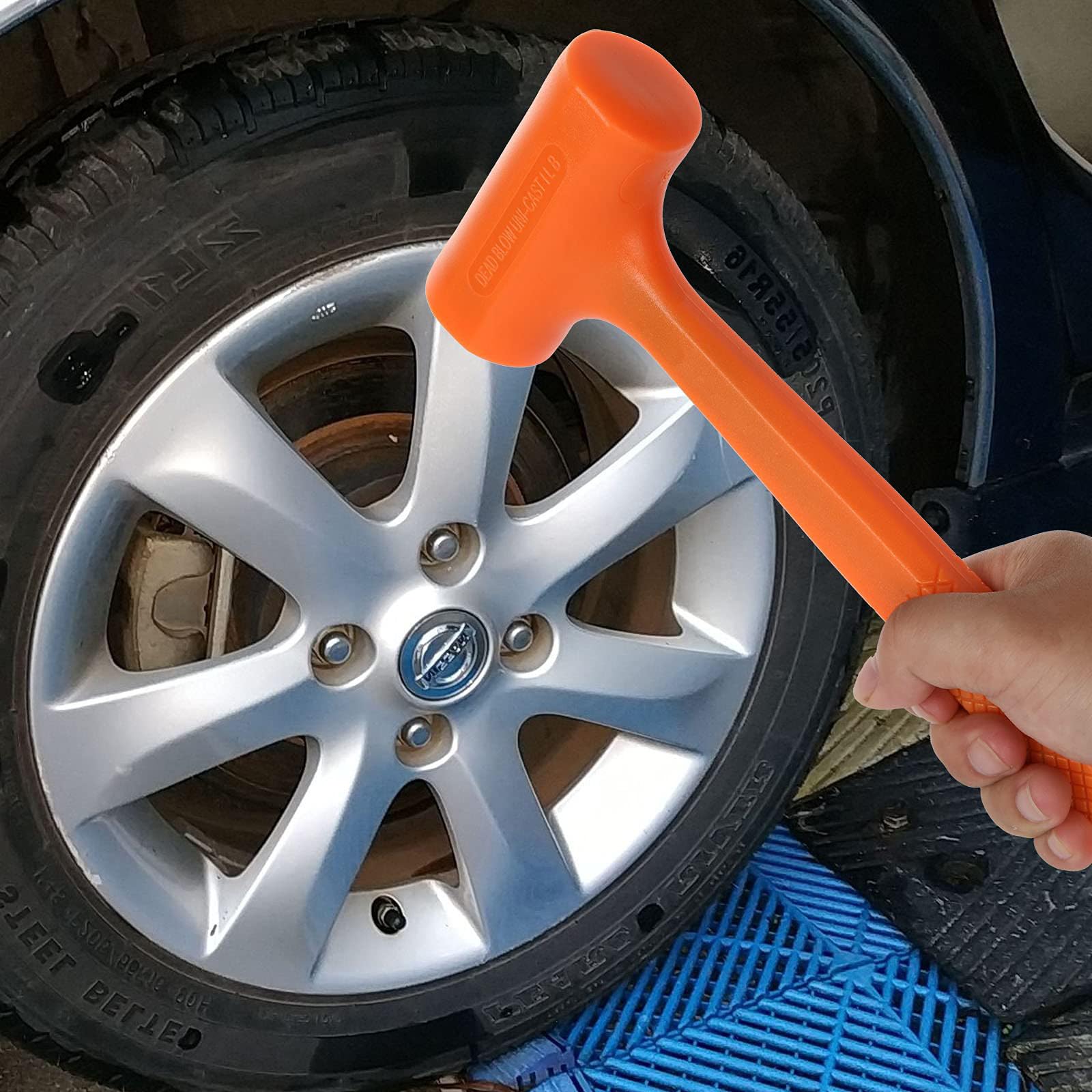 ordinarYone Martillo de goma preciso sin rebote con agarre texturizado para reparación de automóviles mecánicos y reducción de ruido de carpintería