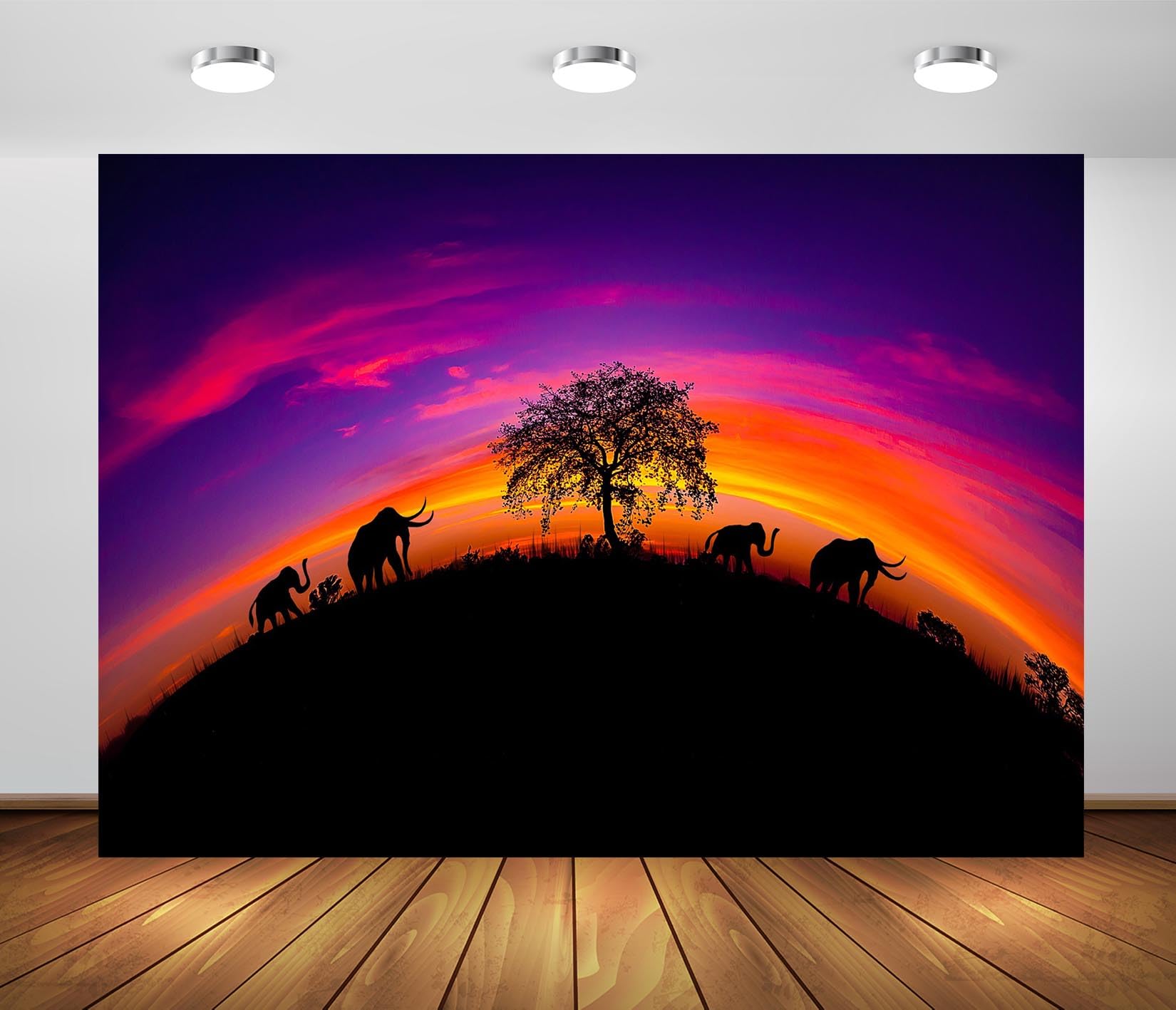 BELECO 9x6ft Fabric African Safari Animals Backdrop Tropical Grassland Safari Animals Elephant Giraffe Lion Wildlife Phtography Backdrop Kids Birthday Party Photoshoot Photo Background Props Wallpaper - View #6