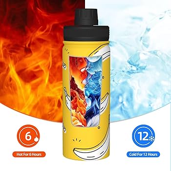 Amazon | 水筒 真空断熱 スポーツボトル 黄色 果物 ステンレス製
