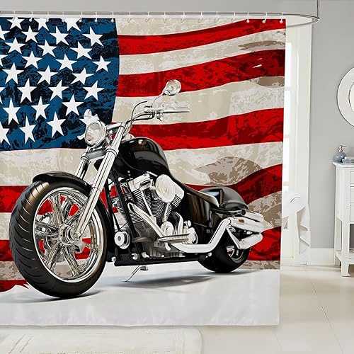 Vista 20 de Juego de cortinas de ducha con estampado de piel de vacuno retro, estilo vaquero occidental, decoración de baño de 72 x 84 pulgadas con ganchos