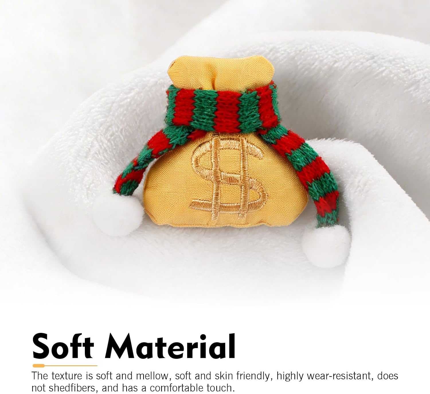 2 PCS Money Bag Design Car Air Vent Clips, Creative Cloth Wallet Air Conditioner Outlet Charm, Car Dashboard Vent Decoration (Gold) image 4