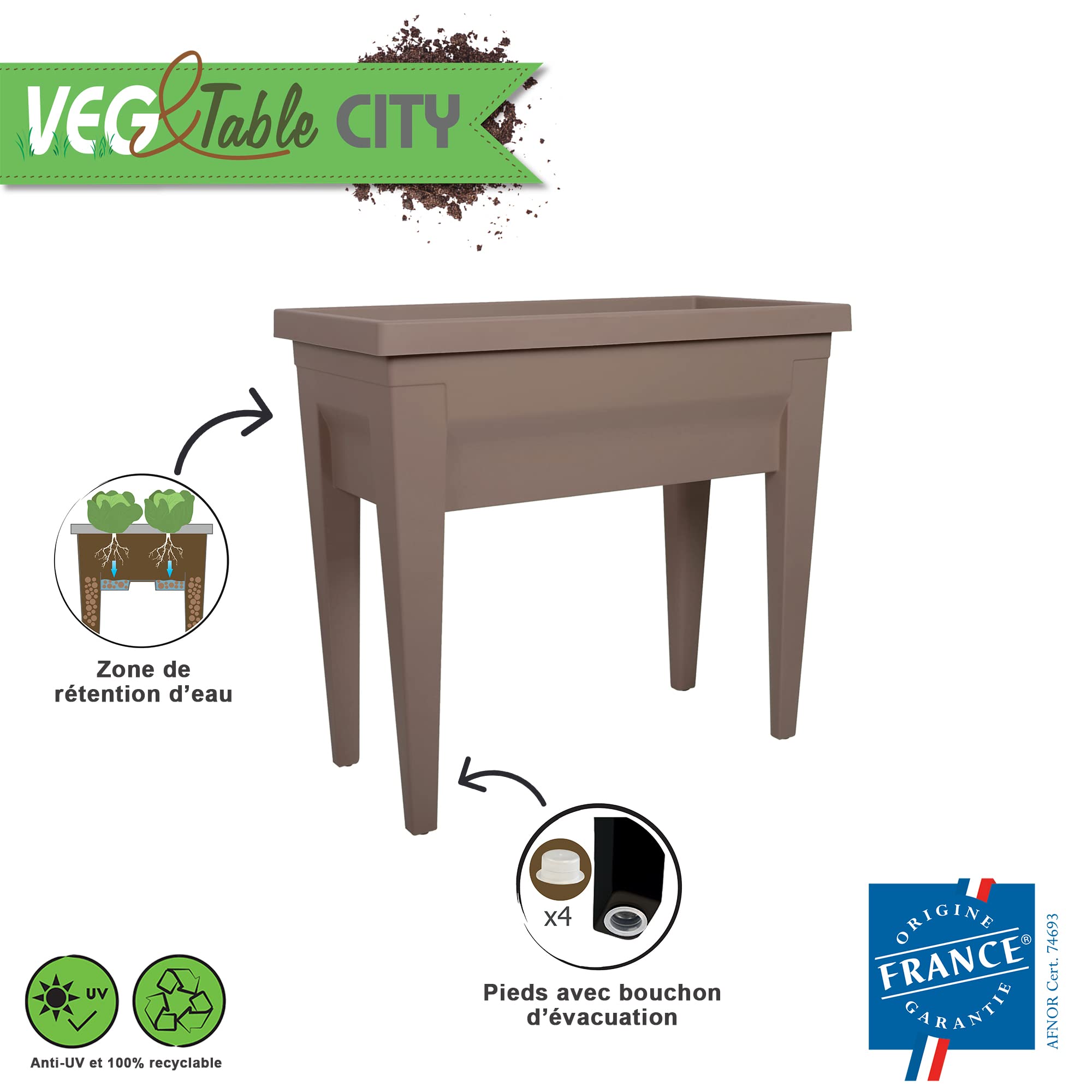 EDA plastiche Spazio orto vegetale City 13923 BR, T CX4 76 x 38,5 x 68 cm