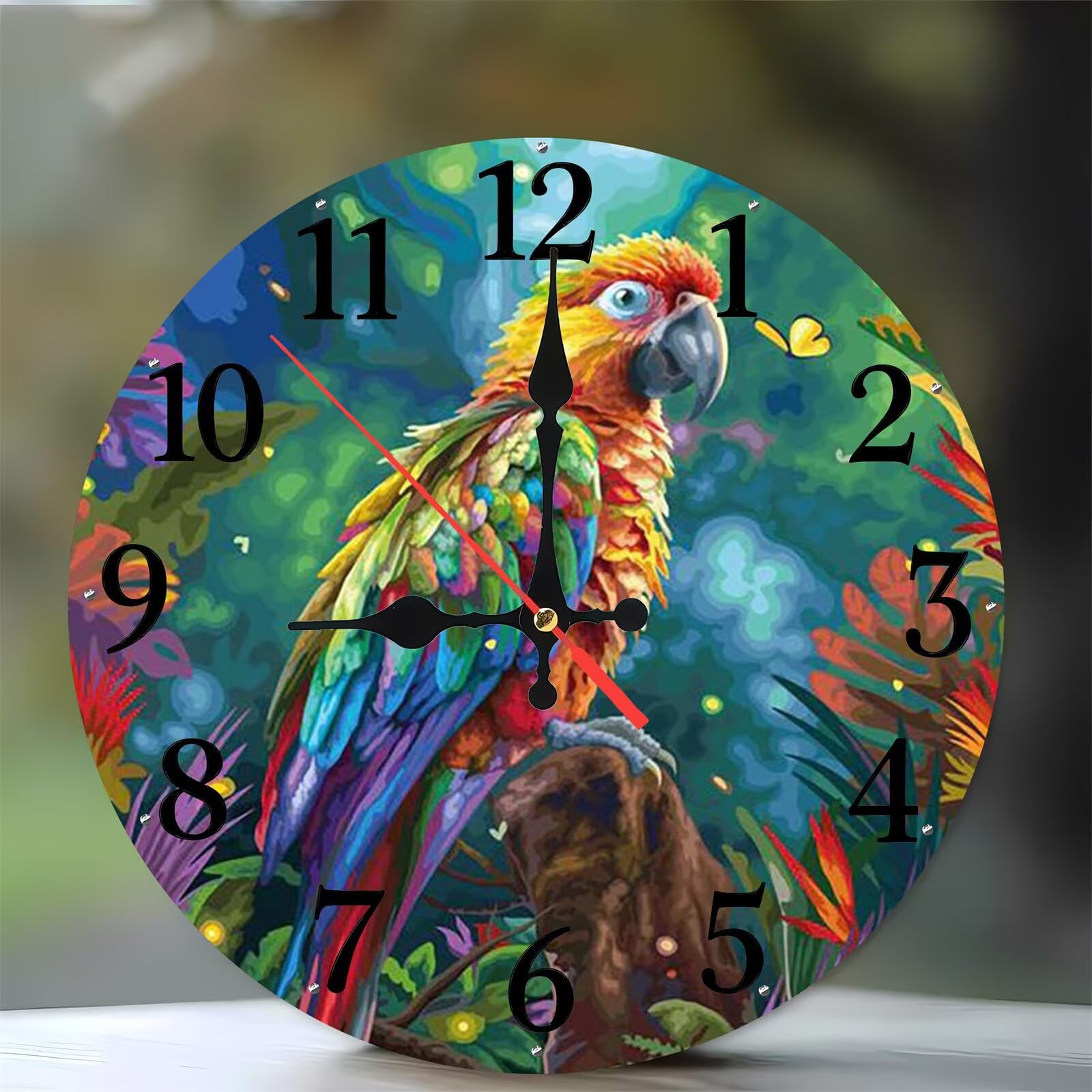 Horloge murale bois de 35 cm moderne silencieuse sans tic-tac cuisine salon salle à manger