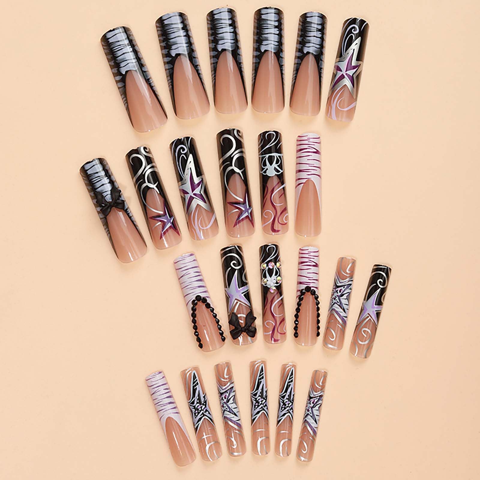Amazon.com: Lomxene Press On Extra Long XXL Glue on False Nails