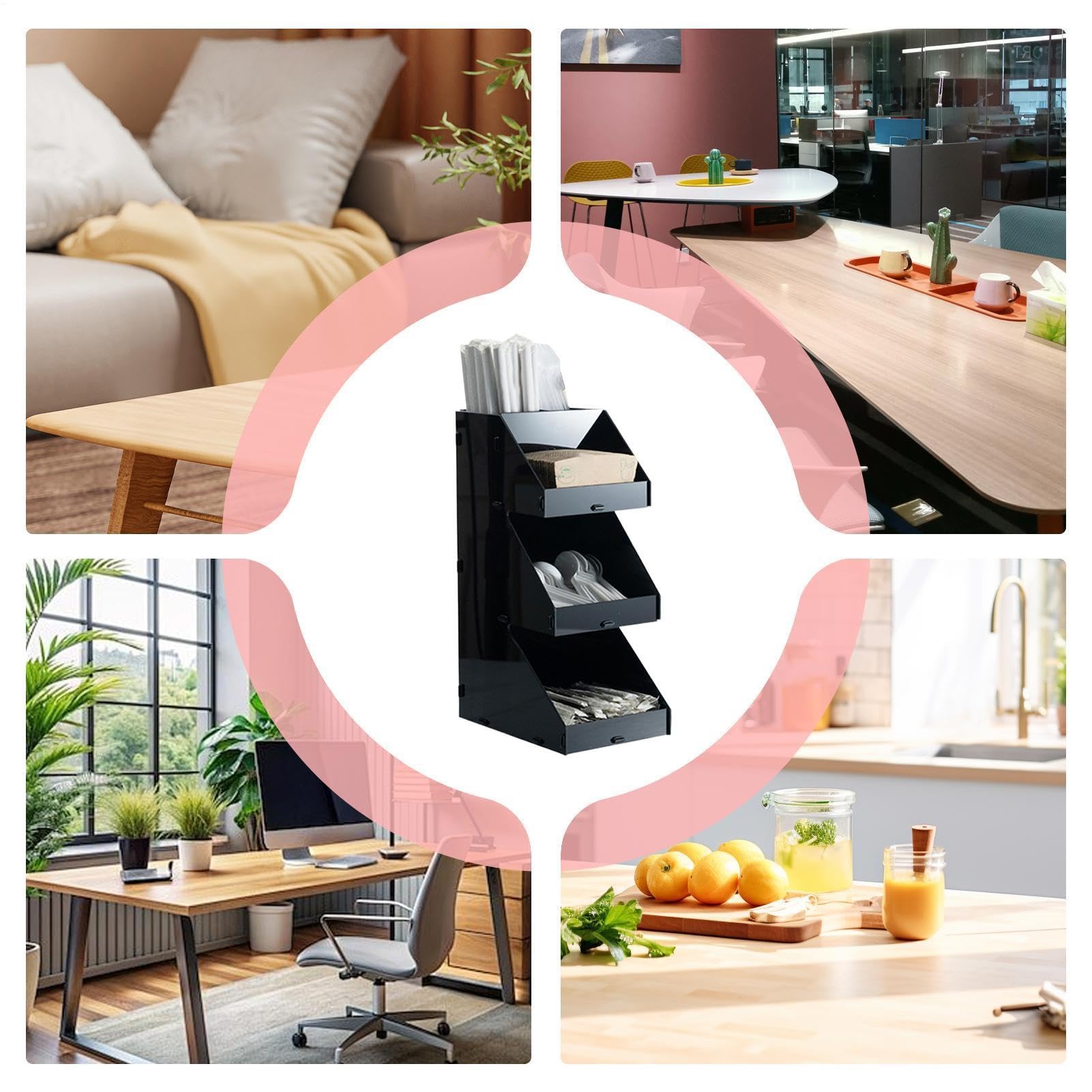 Contenitore per Spezie Espositore a 3 Livelli | Supporto per Organizer Condimenti per Dispensa e Piano Cucina