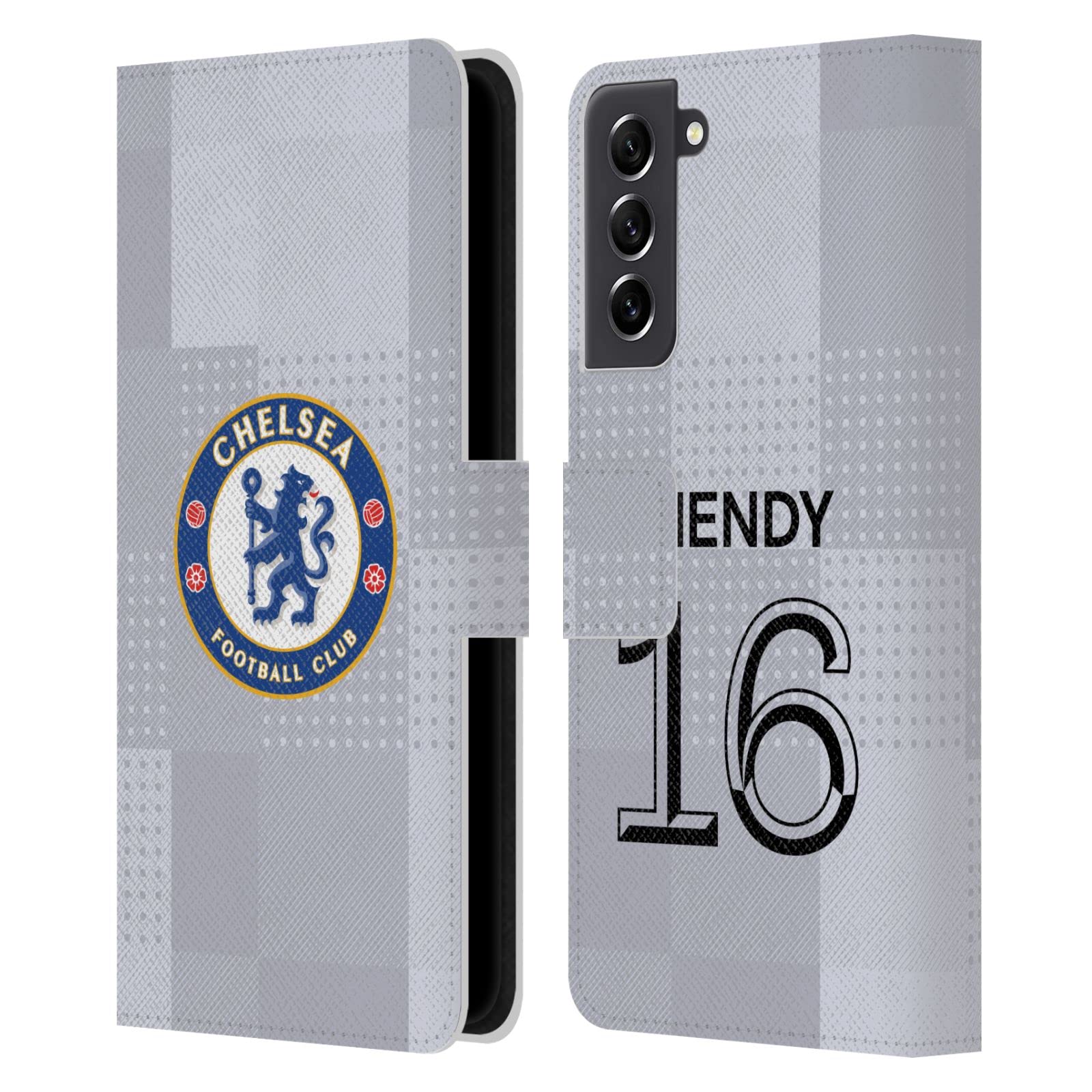 Carcasa Chelsea FC Edouard Mendy para Samsung S21 FE 5G funda de cuero tipo libro con tarjetero 7