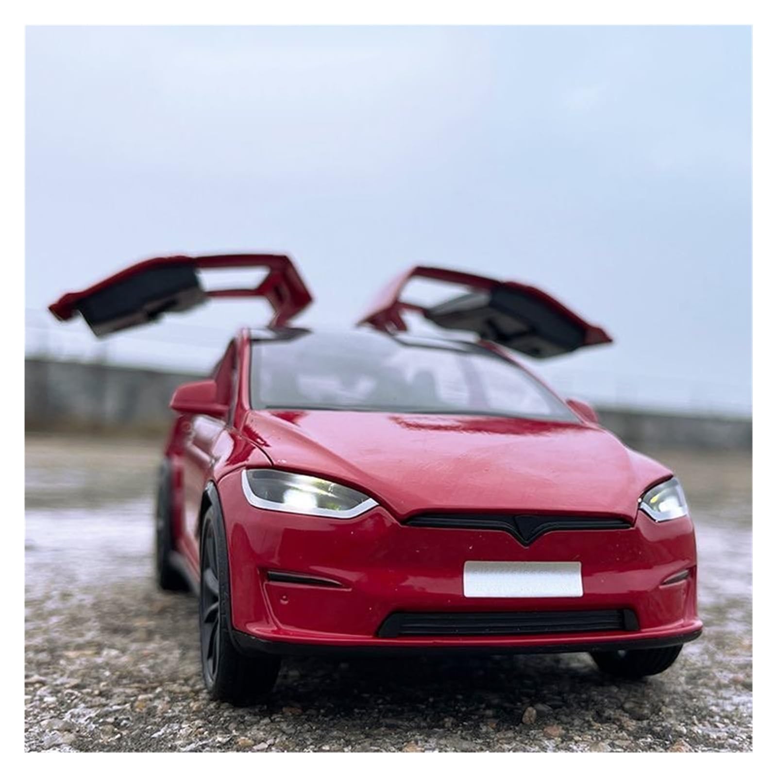 Modellino Pressofuso Auto In Scala Per Tesla Per Model X Modellino Auto | 1:24 Collezione Metallo Scala Modello(rosso)