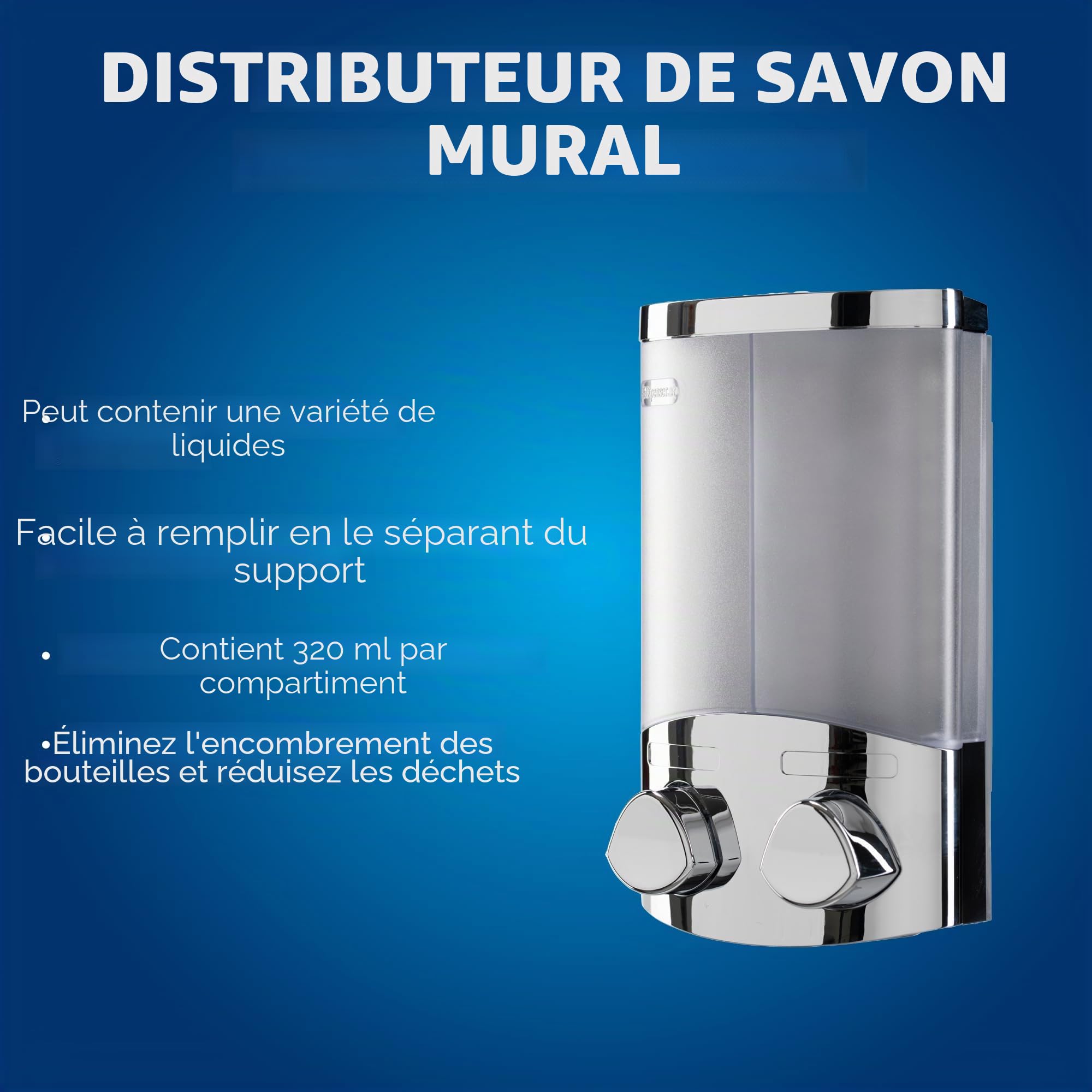 Croydex PA660941 Euro Distributeur de Savon Duo Chrome