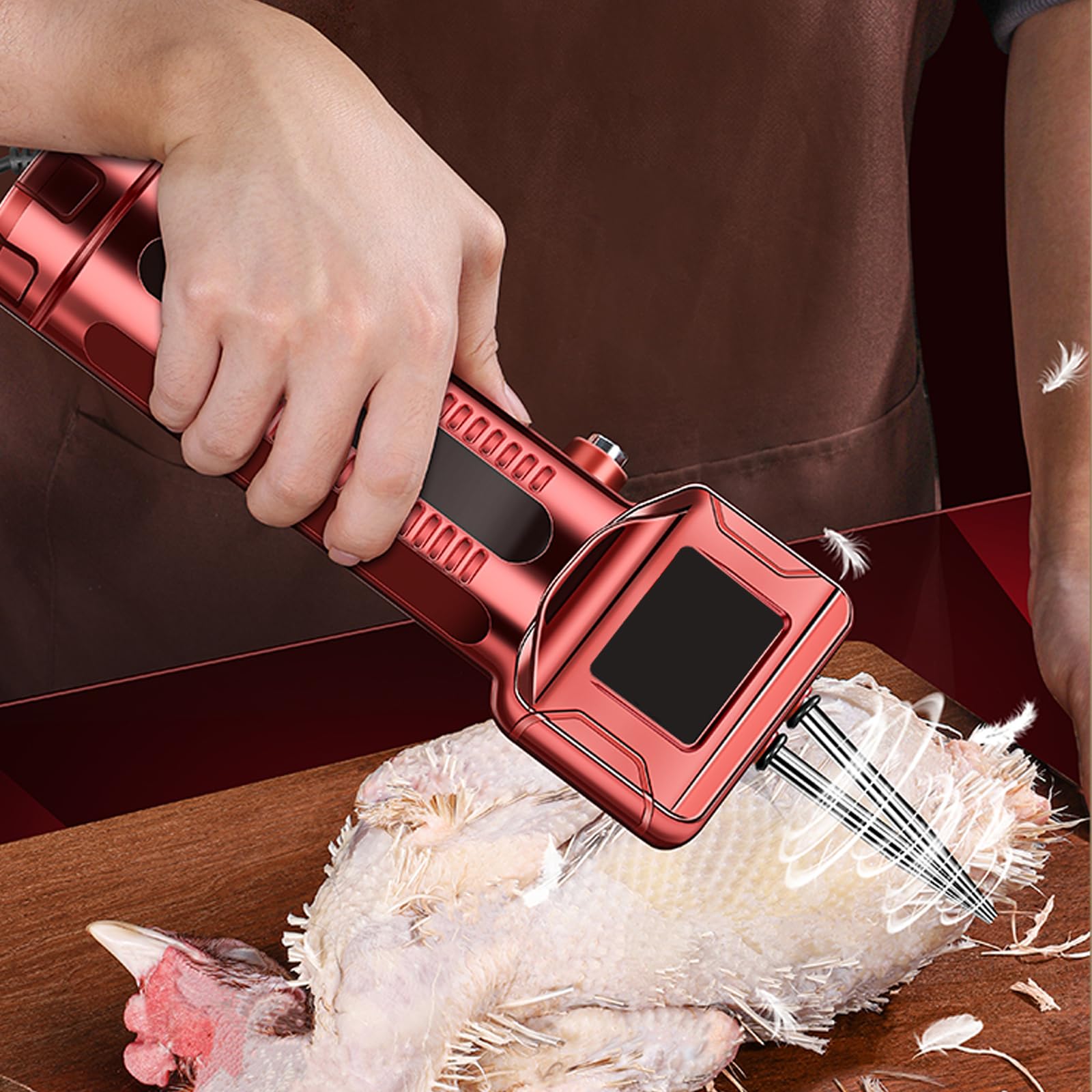 MRKU Poultry Plucking Machine,Handheld Automatic Chicken Plucker with Stainless Steel Cone Head
