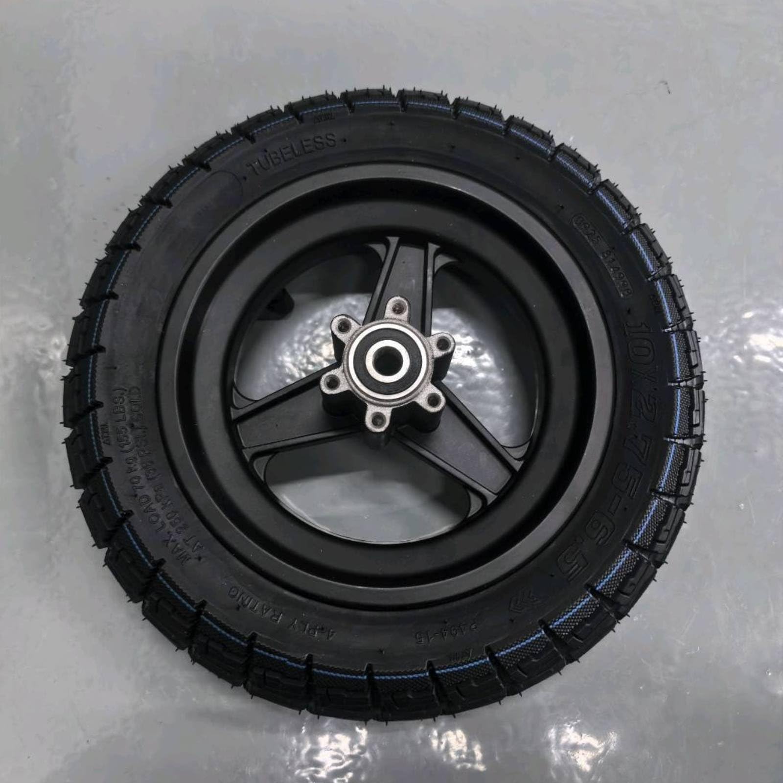 Ruota Monopattino Elettrico Ruota Anteriore Completa Cerchio Mozzo Tubeless Pneumatica Spessa Presa Trattrice in Alluminio Lega Gomma Adatta a Pendolari Tragitti Urbani Spostamenti