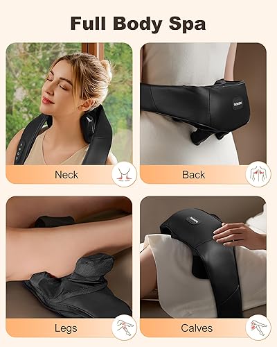 Miniatura 4 de Beleduc Masajeador de cuello y hombros con calor relajante, masajeador inalámbrico de cuello y espalda, masaje de amasamiento profundo Shiatsu 4D