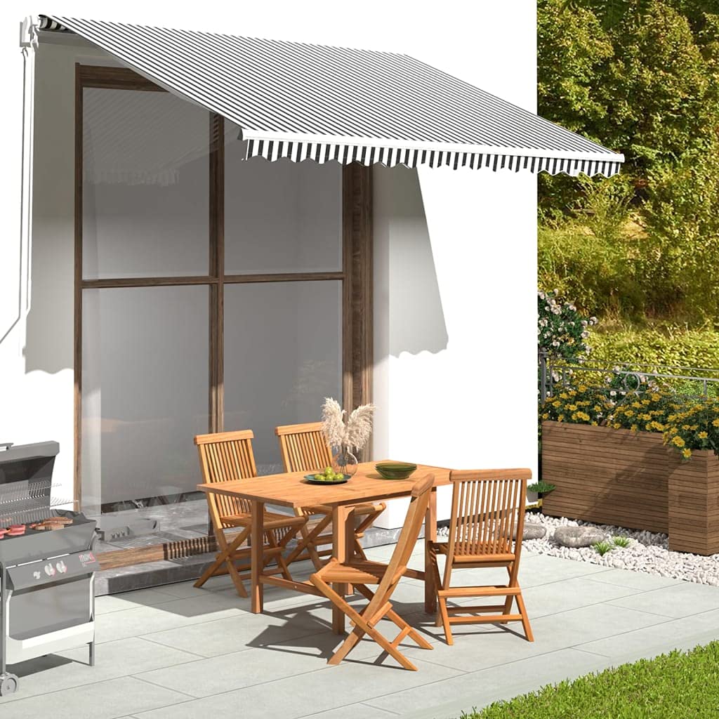 Tissu de remplacement pour auvent Anthracite et blanc 3,5x2,5 m