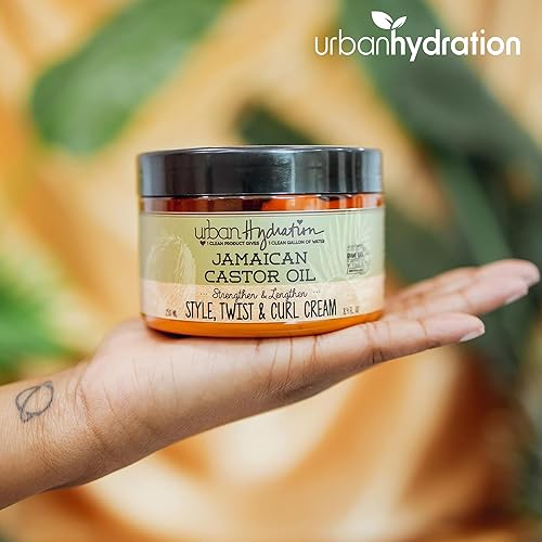 Miniatura 5 de Urban Hydration Crema de peinado de aceite de ricino jamaicano | Sin sulfatos, parabenos ni tintes, hidrata, espesa, evita la rotura y alarga para