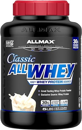 ALLMAX Nutrition AllWhey Classic Whey proteína de suero de leche, vainilla francesa, 5 libras