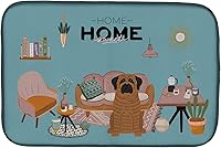 Vista 54 de Caroline's Treasures CK7824DDM - Tapete absorbente para secado de platos con diseño de bulldog inglés, rojo y blanco, para encimera de cocina, 14 x
