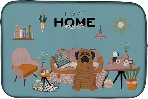 Miniatura 54 de Caroline's Treasures CK7824DDM - Tapete absorbente para secado de platos con diseño de bulldog inglés, rojo y blanco, para encimera de cocina, 14 x