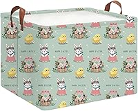 Vista 35 de Cesta de almacenamiento rectangular verde, cesta de ropa con asas, caja de almacenamiento plegable, cesta de regalo, decoración de habitación