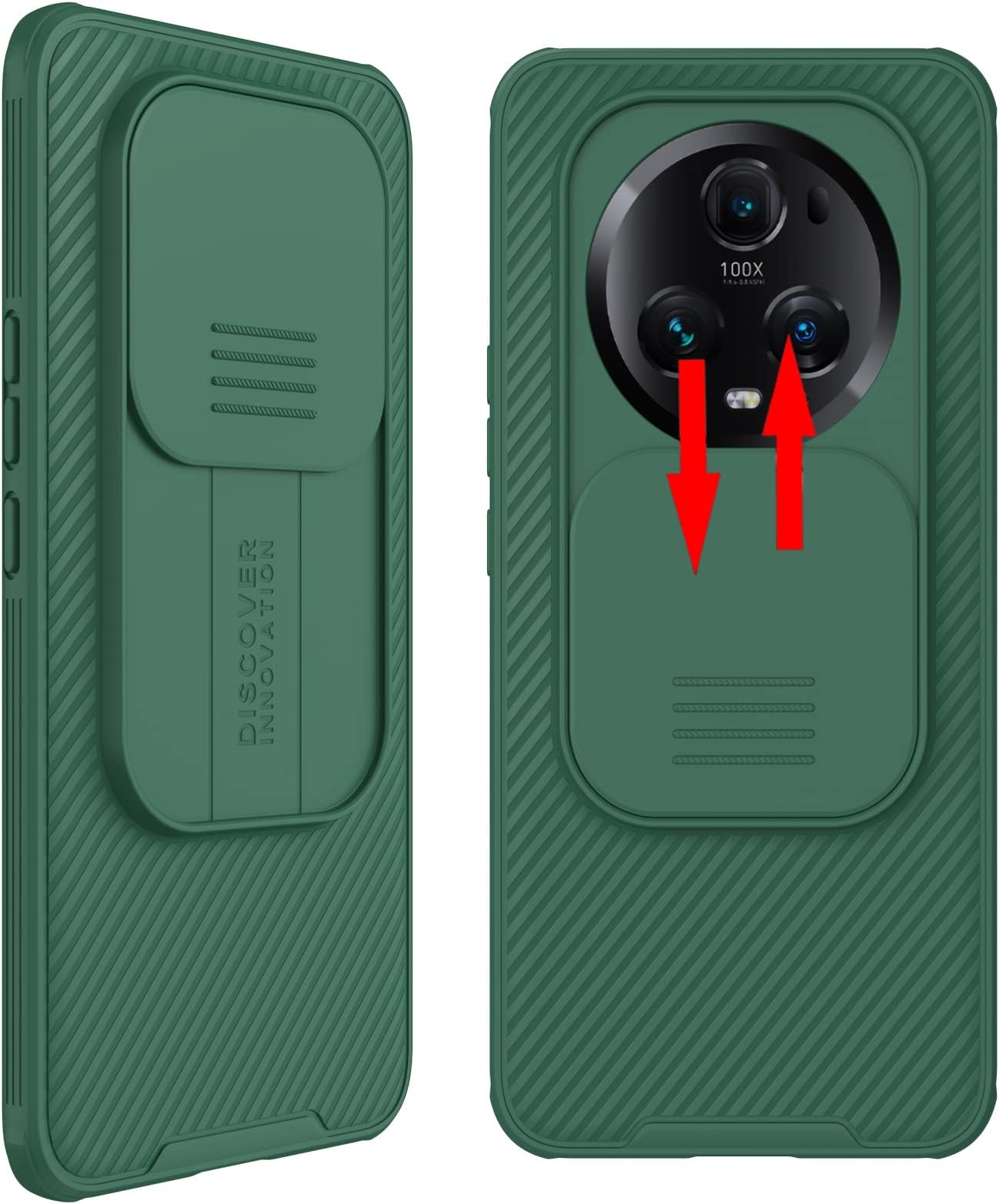 Honor Magic 5 Pro Case with Camera Cover, Corners Airbag Shockproof Protective Slide Cover Lens Protection Case Magic5 Pro (Green)