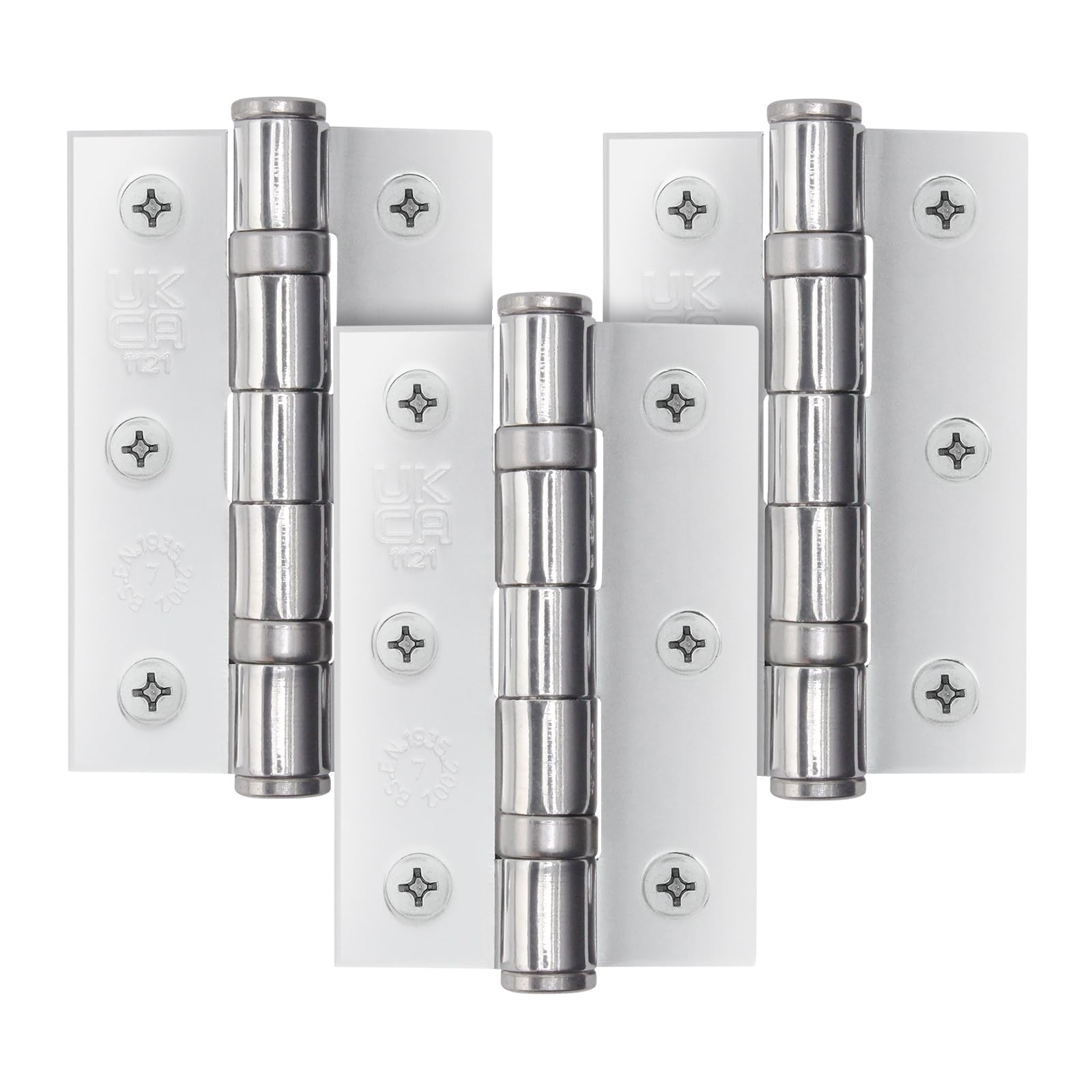 Eai Polished Chrome Chrome Door Hinges | 3 Inch / 76Mm Internal Fire Door Hinges | 1.5 Pairs