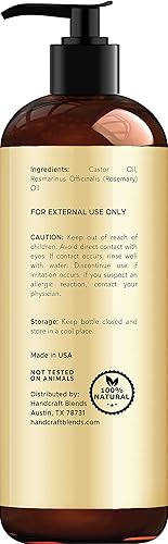 Miniatura 9 de Handcraft - Aceite de ricino orgánico para el crecimiento del cabello pestañas y cejas aceite portador 100 puro y natural aceite para el cabello y