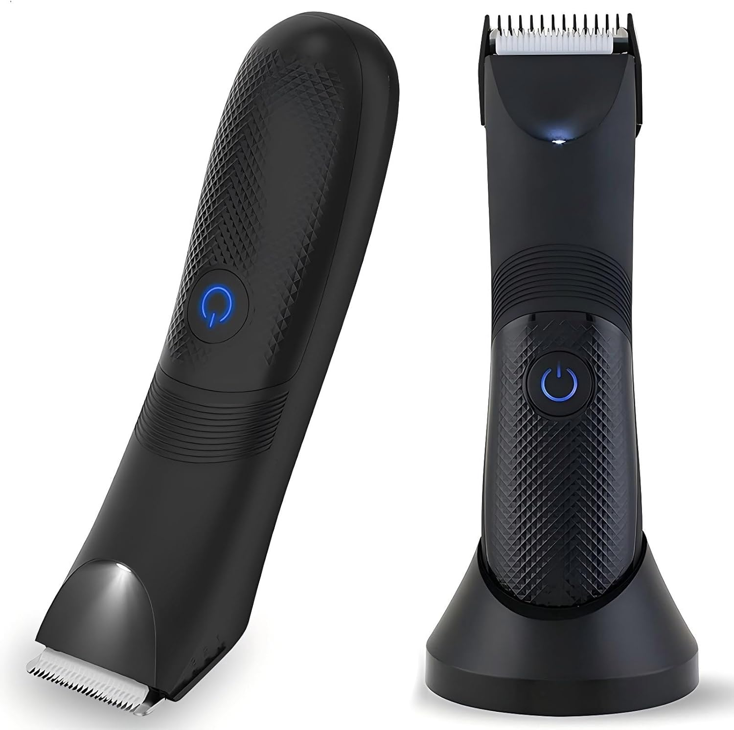 Electric Bikini Trimmer for Women - 2 in 1 Electric Lady Pubic Hair Groomer Painless Hair Removal Razor Body Shaver(Silver Gray)