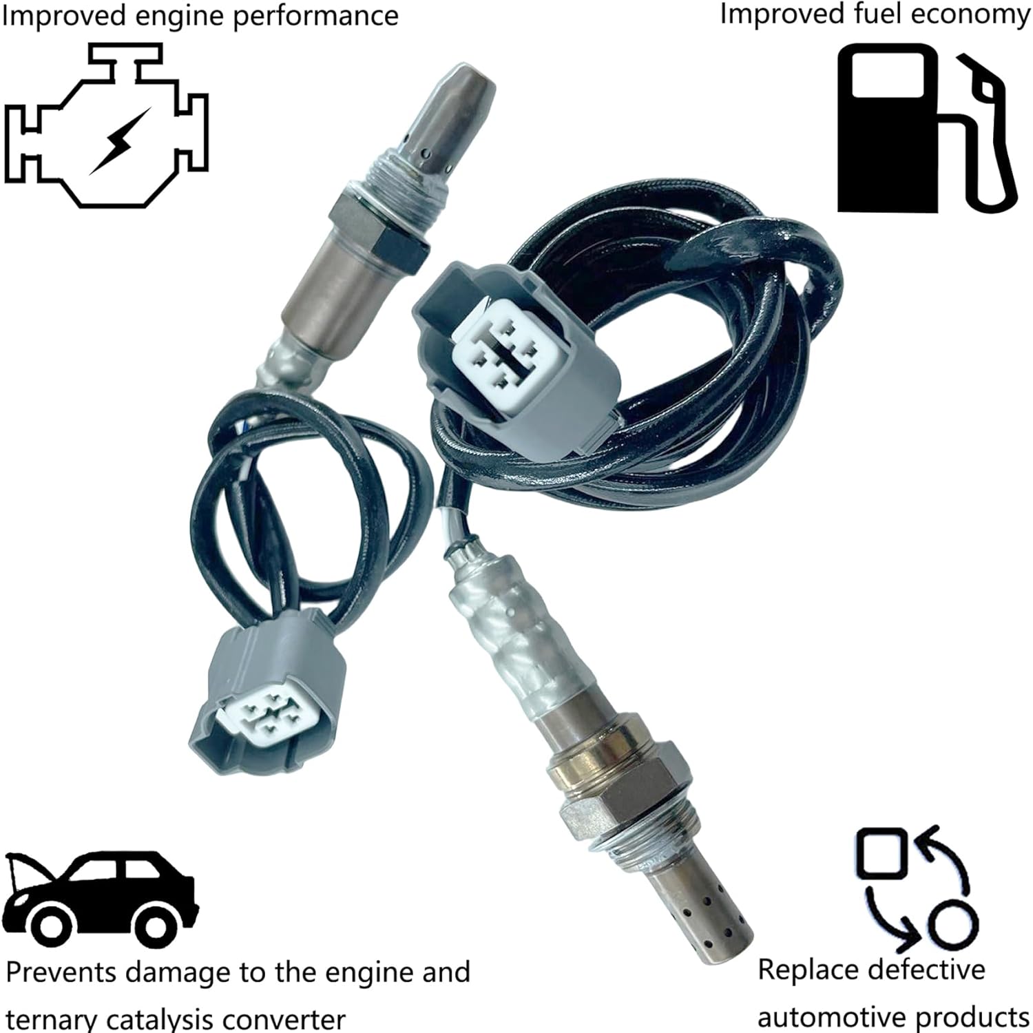 Dropwater 1 Pair Upstream and Downstream O2 Sensors Replacement for Honda 2007 2006 2005 2004 2003 Accord 2.4L,Replaces#234-9040 234-4797,Set of 2pcs