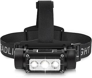 Headlamp Rechargeable, 100000 Lumen Super Bright LED Headlight Flashlight 6 Modes 160 Degree Adjustable Hardhat Headlamp, Waterproof Headlamp for Adults Camping Hiking Running Outdoors