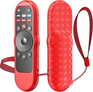 Case Cover for VIZIO XRT270 Smart TV Remote Control Silicone Skin Sleeve with Lanyard Red