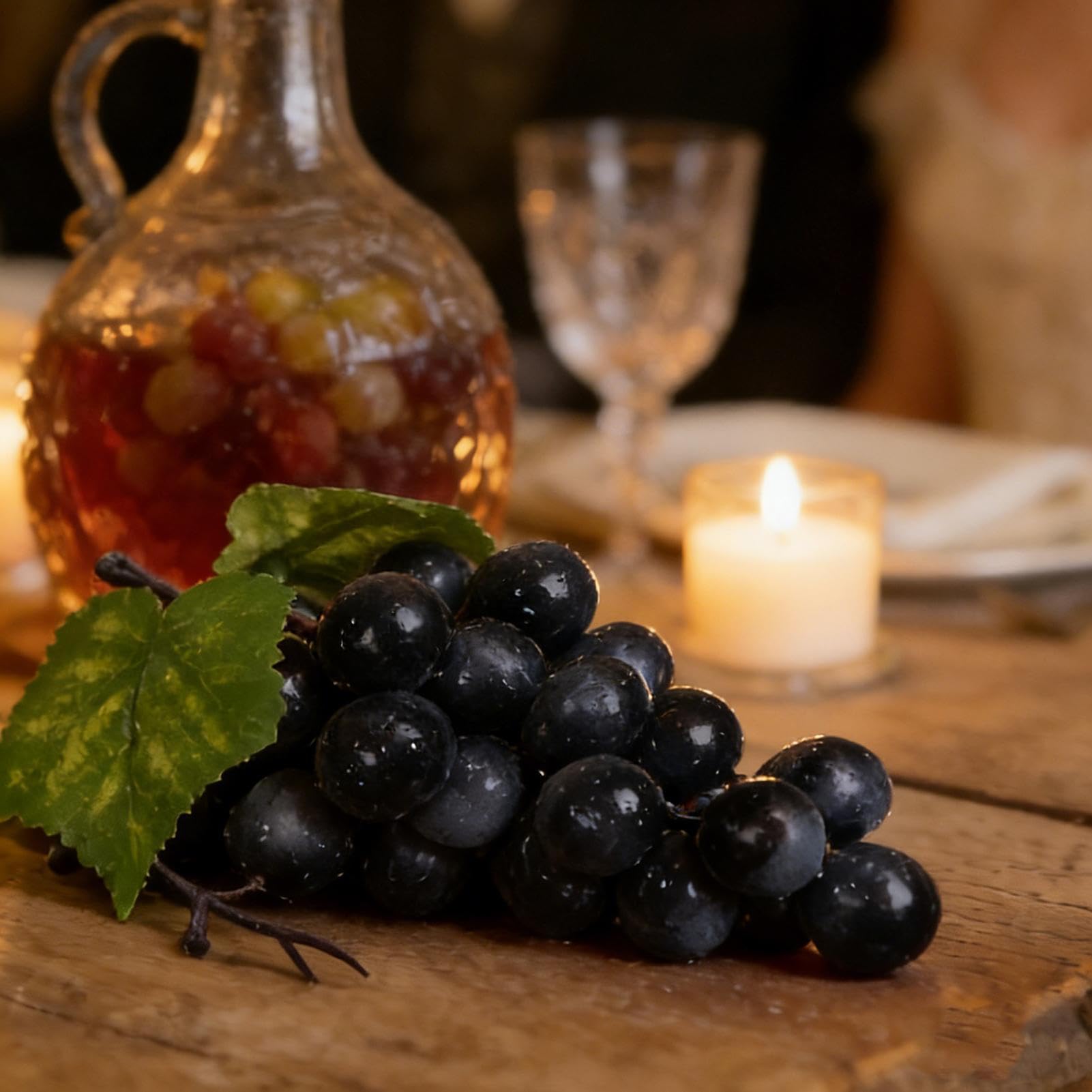 Genérico Uvas Falsas, Racimos Uvas Artificiales, UVA Fruta Falsa, Apoyos Artificiales de la Fruta Decorativas, para Usar en Mesas, Restaurantes, Interiores, Exteriores, Cocinas, Bodas