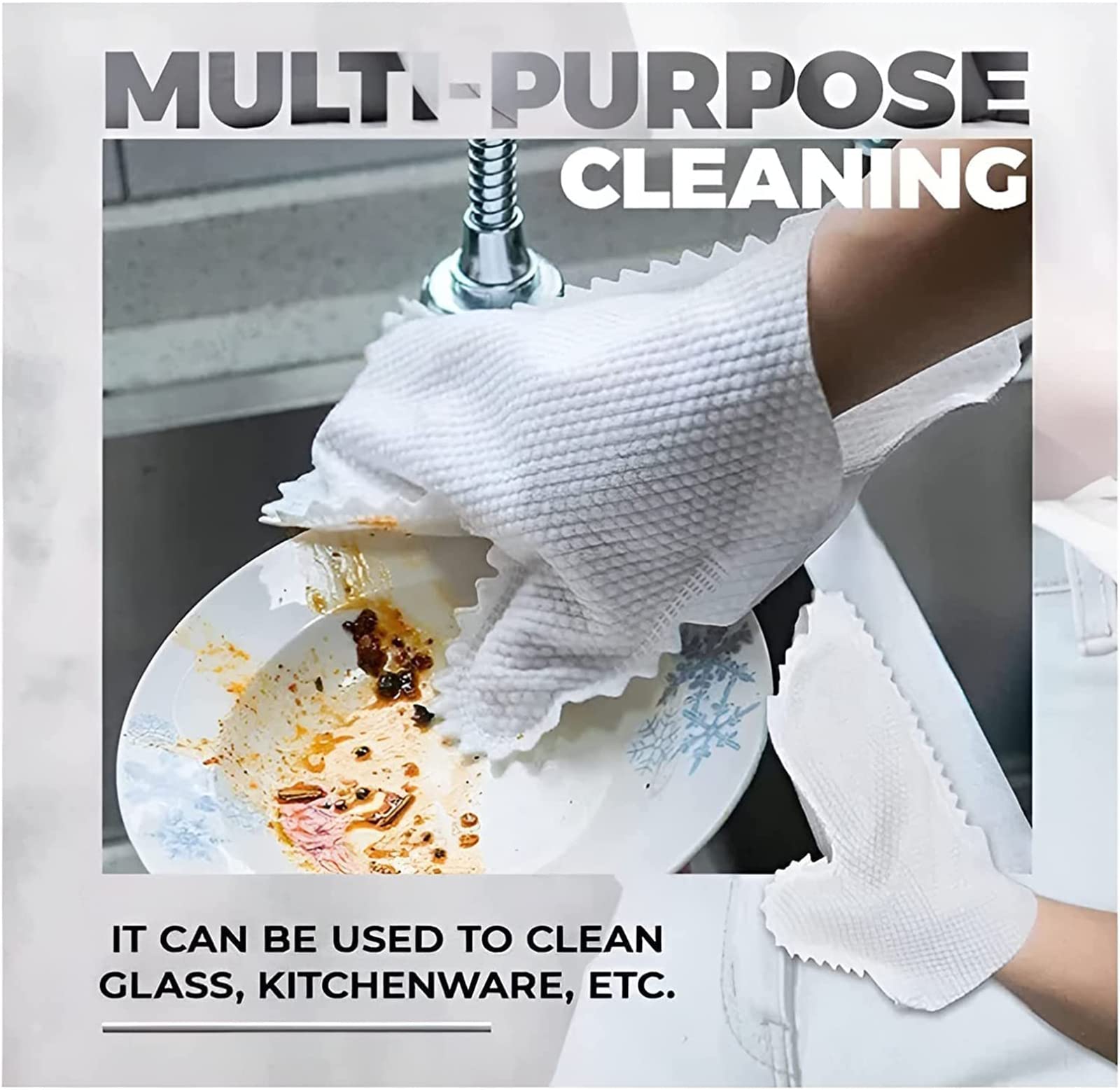 MXRFACTory Haushalt Handschuhe zum Reinigen Handschuhe zum Reinigen von Fischschuppen Vliesstoff Wiederverwendbare Microfaser Handschuhe Abstauben von