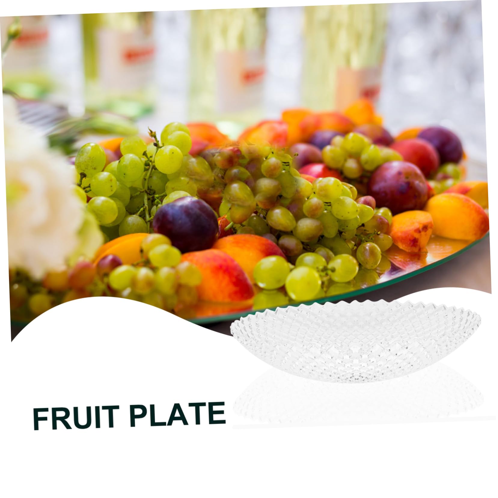 ABOOFAN Vassoio Portafrutta e Multiuso Grande in Acrilico Trasparente Superficie Liscia per Dolci e Caramelle per Casa e Scuola | Superficie Liscia, Pratico per Famiglie e Ristoranti, Adatto anche Dessert e Snack