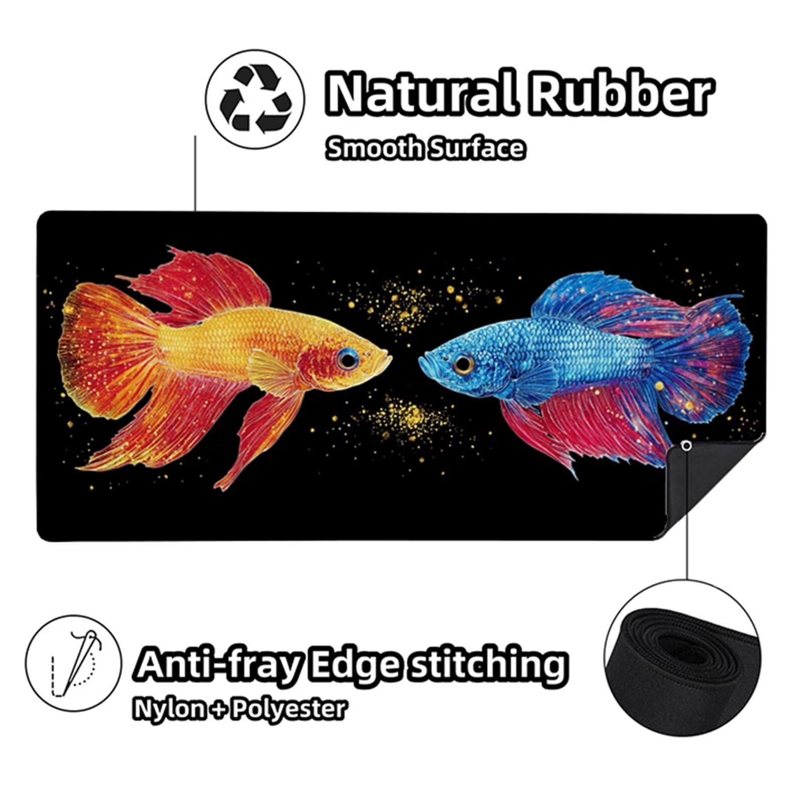 Podkładka pod mysz XXL 1200 x 600 x 3 mm, czarna podkładka pod mysz wędkarska ze zszytymi krawędziami, antypoślizgowa gumowa podstawa rozszerzona podkładka pod mysz do gier na pad do biura akcesoria
