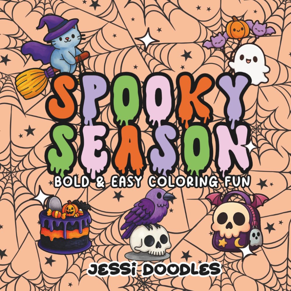 Spooky Season: Spooky Season: A Bold and Easy Coloring Book of Classic Halloween Fun