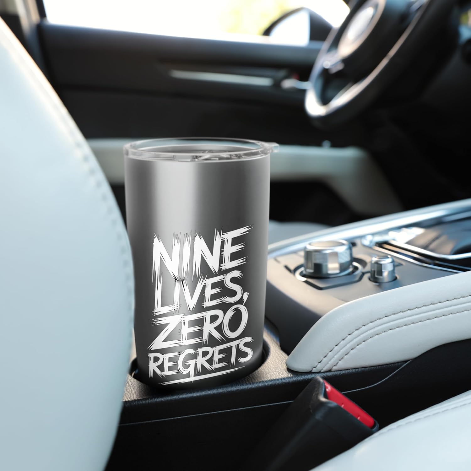 Nine lives, zero regrets Stainless Steel Insulated Tumbler - Image 6