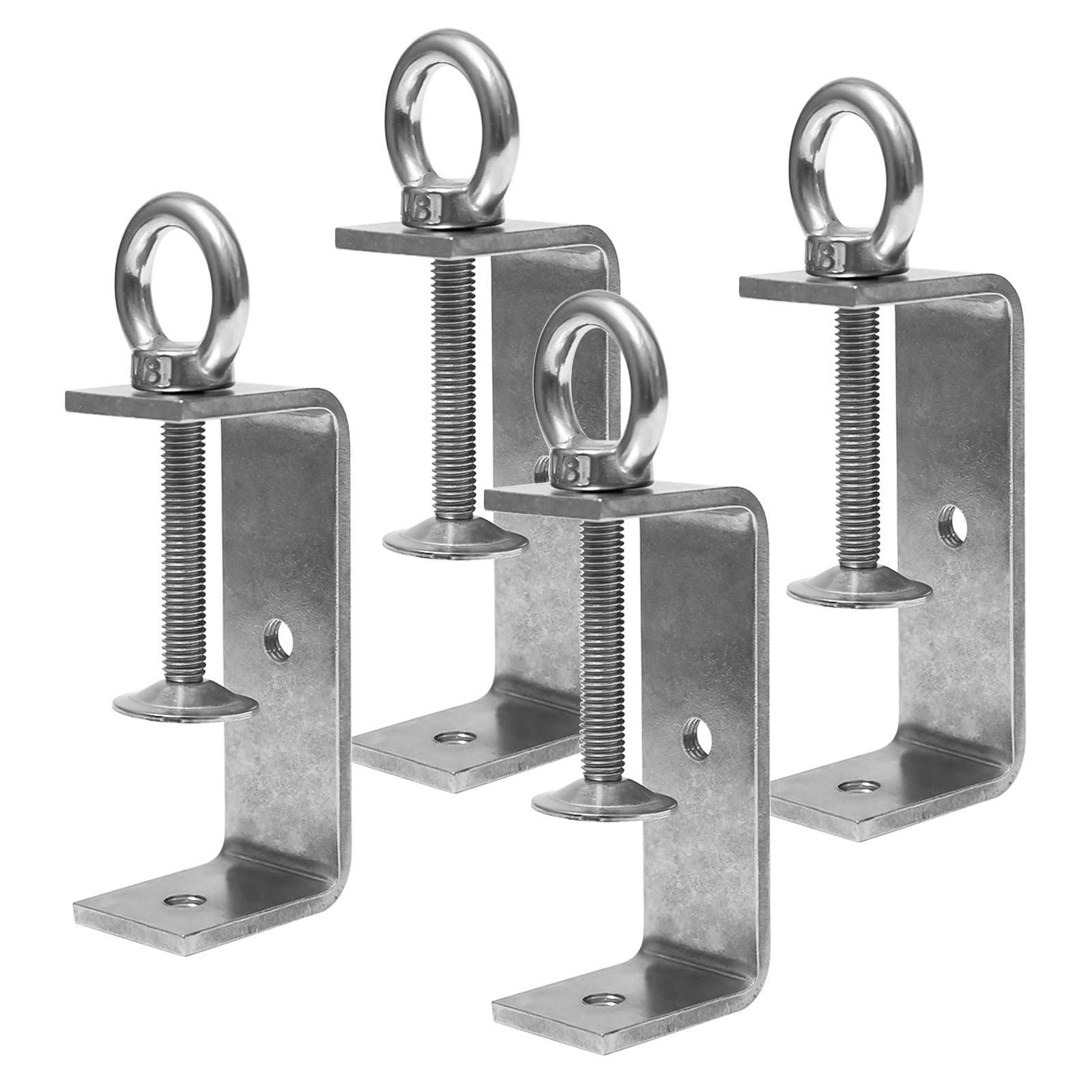 4 Stück C-Klemme 304 Edelstahl Tischklemme 85mm C Zwingen Schraubklemme Einstellbar Heavy Duty Trägerklammer Ringschraube Klemmbereich 40-78 mm für Schweißen Tischlerei Holzarbeite