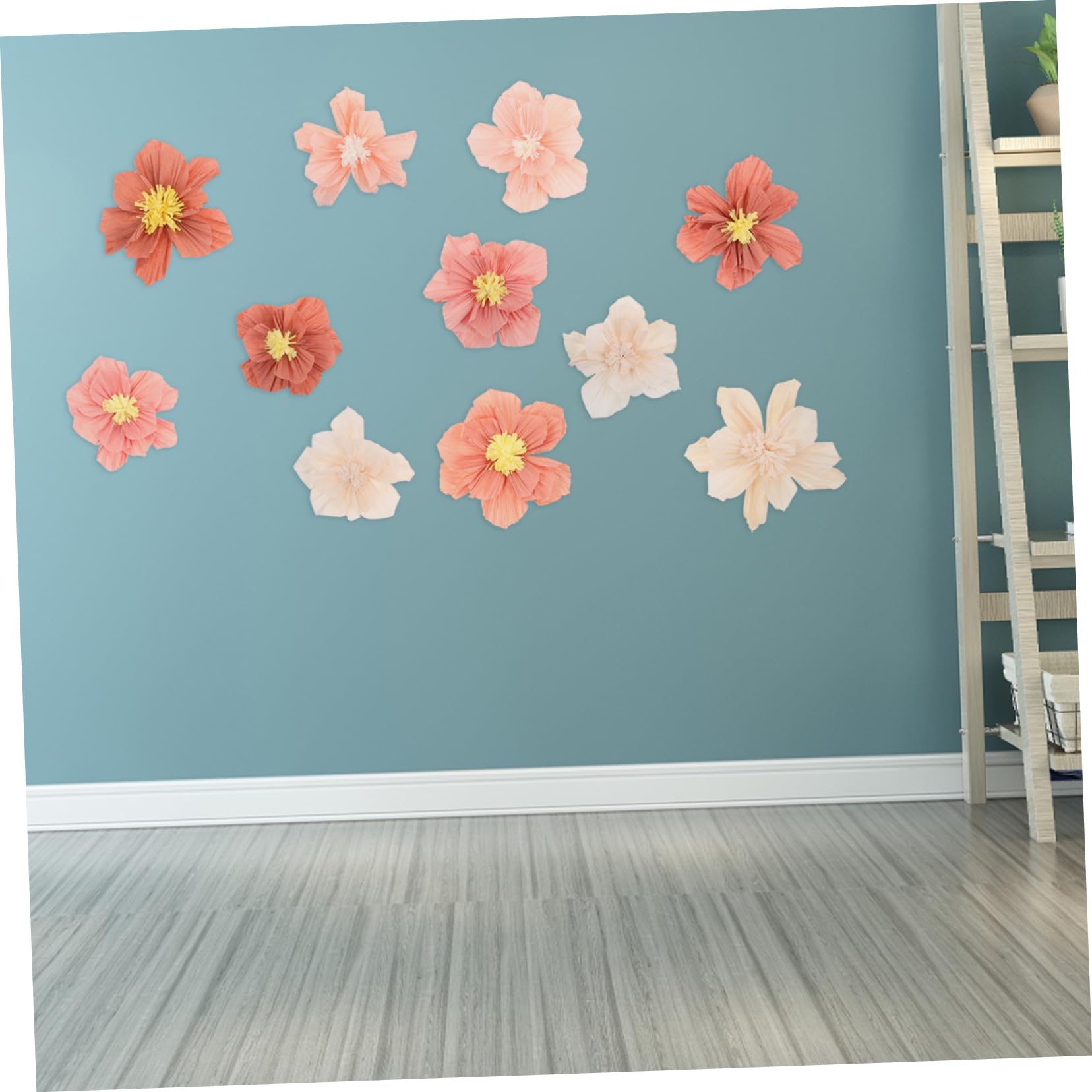 24 Pièces Décor de Fleurs Papier Crépon pour Décorations Murales Fleurs Artificielles pour Mariage et Shower Accessoires de Décoration Polyvalents Texturés