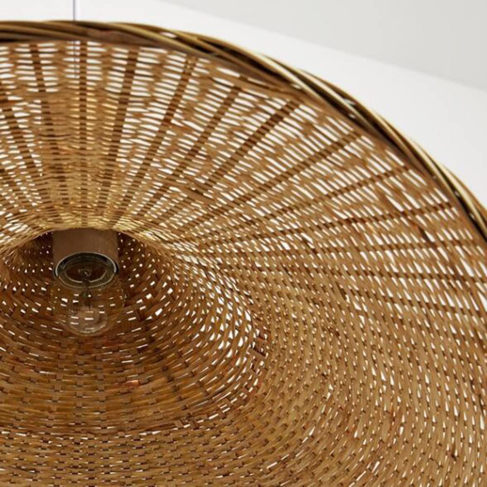 Lampadario A Cappello di Paglia in bambù Lampadari Creativi in ​​Vimini in Rattan Lampada A Sospensione Intrecciata Vintage Lampade A Sospensione per Interni Lampada in Stile Giapponese