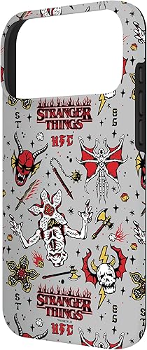 Vista 59 de Funda para iPhone 12 Pro Max Stranger Things Demogorgon Hellfire Club con patrón de club